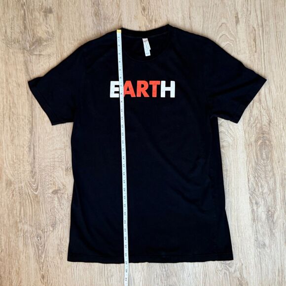 Canvas Earth Art Graphic T-Shirt Black Red White Large Environmental Tee - Picture 5 of 5